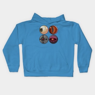 Pixel Isolated Eye Ball Kids Hoodie